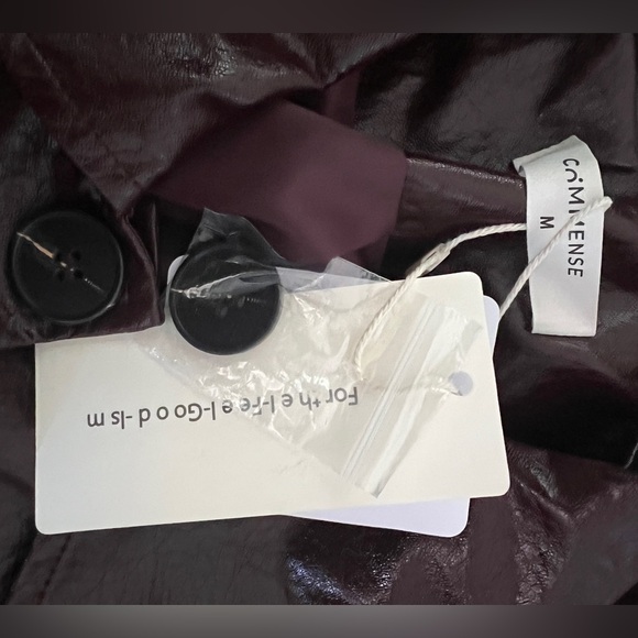 Commense Faux Leather Zipper Short Polo Jacket - Picture 12 of 15